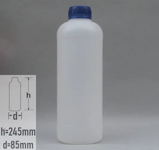 Sticla plastic 1 litru (1000ml) culoare semitransparent cu capac cu autosigilare albastru